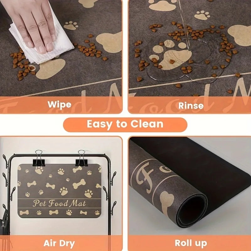 Aureen Quick Dry Pet Food Bowl Mat