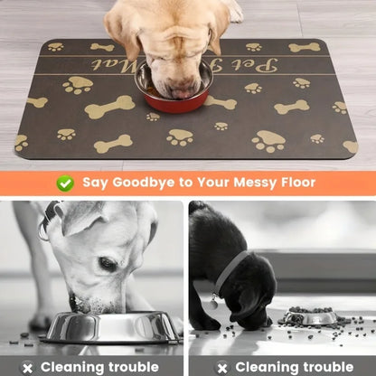 Aureen Quick Dry Pet Food Bowl Mat